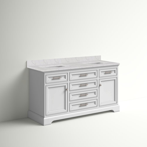 Three Posts™ Currahee 60'' Freestanding Double Bathroom Vanity with